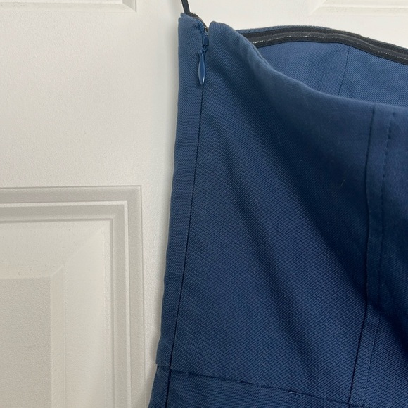 Theory Cotton Navy Blue Strapless Summer Dress - Picture 2 of 6